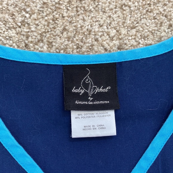 Navy and Light Blue Scrubs Top - Picture 2 of 5